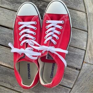 Converse Chuck Taylor All Star OX Red Canvas Low Top Sneaker; 10.5 M/12.5 W